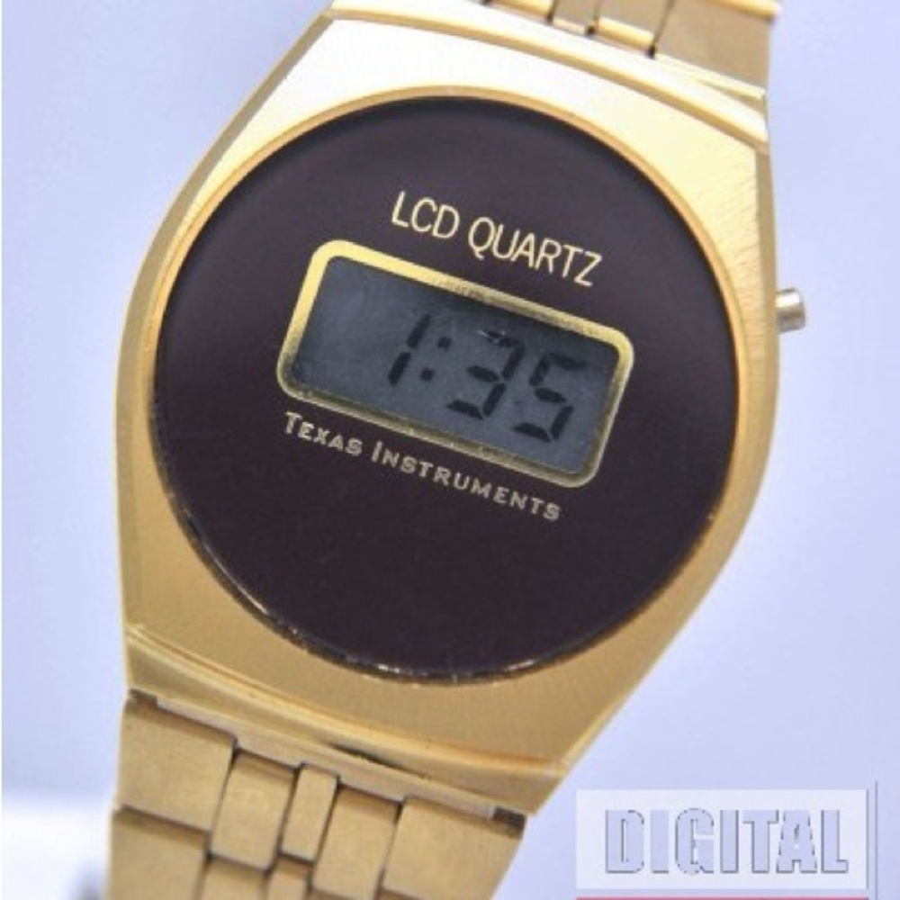 Vintage Texas Instruments Gold Digital Watch